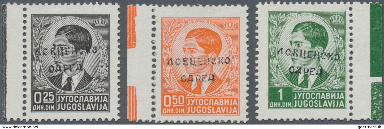 Italienische Besetzung 1941/43 - Montenegro: 1941, Yugoslavia No. 393/95 With Hand Stamp Overprint F - Montenegro