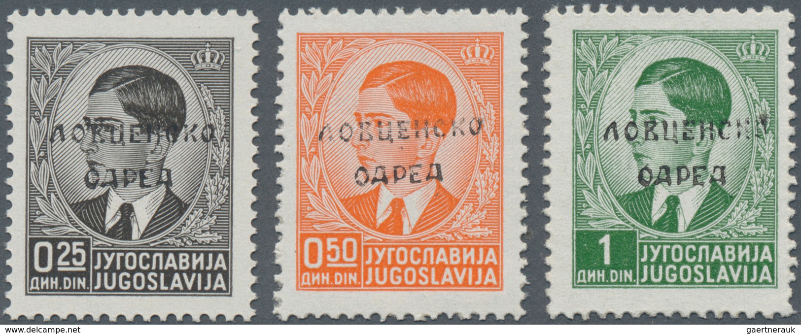 Italienische Besetzung 1941/43 - Montenegro: 1941, Yugoslavia No. 393/95 With Hand Stamp Overprint F - Montenegro