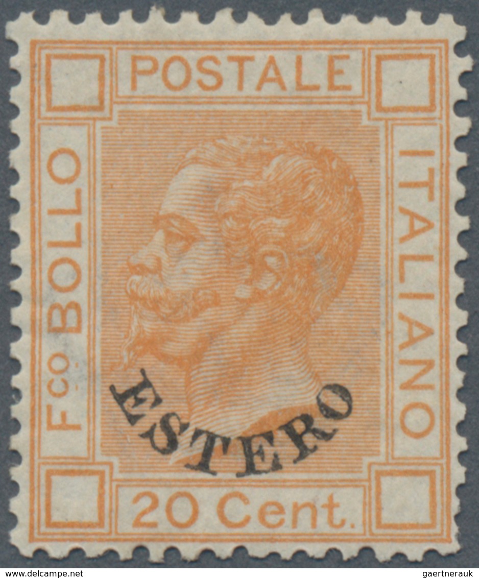 Italienische Post In Der Levante: 1878, Forerunner 20 C Brown-orange Unused With Hinge And Little Or - Amtliche Ausgaben