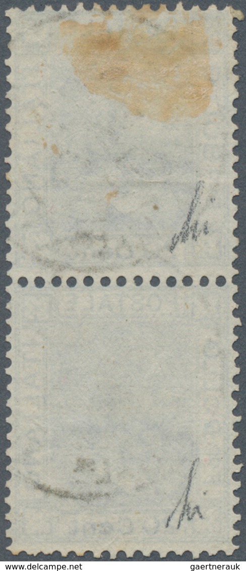 Italienische Post In Der Levante: 1871, Forerunner 20 C Blue In Vertical Pair Each Tied By The Rare - General Issues