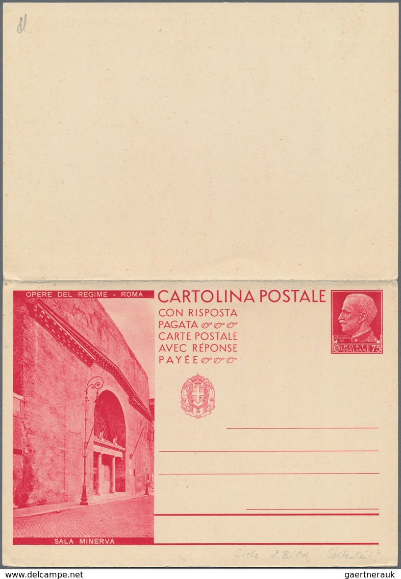 Italien - Ganzsachen: 1932: "Opere Del Regime - Roma", 75 C + 75 C Red Postal Stationery Double Card - Stamped Stationery