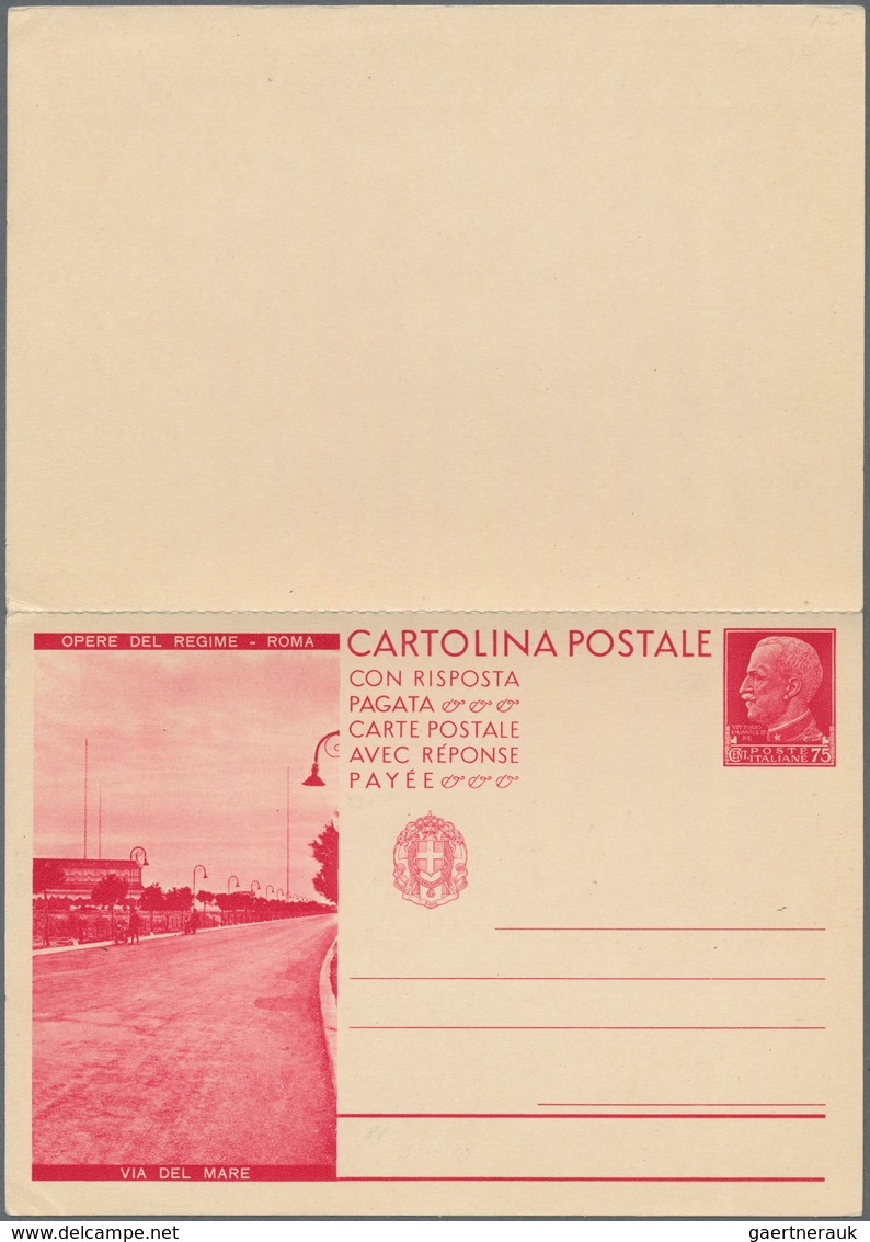 Italien - Ganzsachen: 1932: "Opere Del Regime - Roma", 75 C + 75 C Red Postal Stationery Double Card - Stamped Stationery