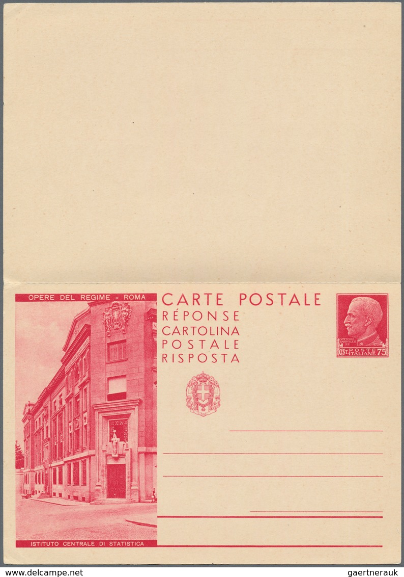 Italien - Ganzsachen: 1932: "Opere del Regime - Roma", 75 c + 75 c red postal stationery double card