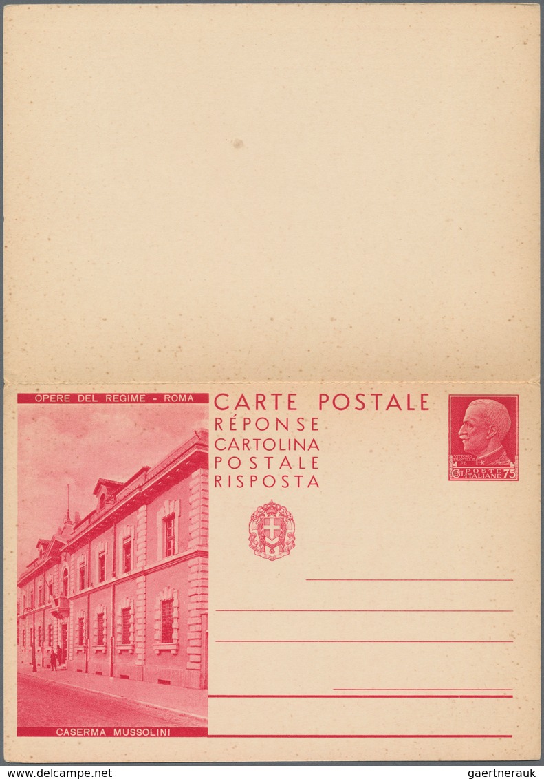 Italien - Ganzsachen: 1932: "Opere del Regime - Roma", 75 c + 75 c red postal stationery double card