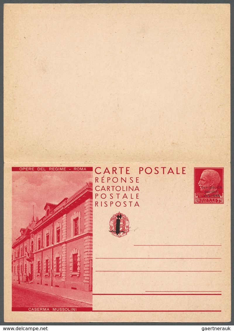 Italien - Ganzsachen: 1944, Repubblica Sociale, Not Issued 75c.+75c. Double Card "Opere Del Regime - - Stamped Stationery