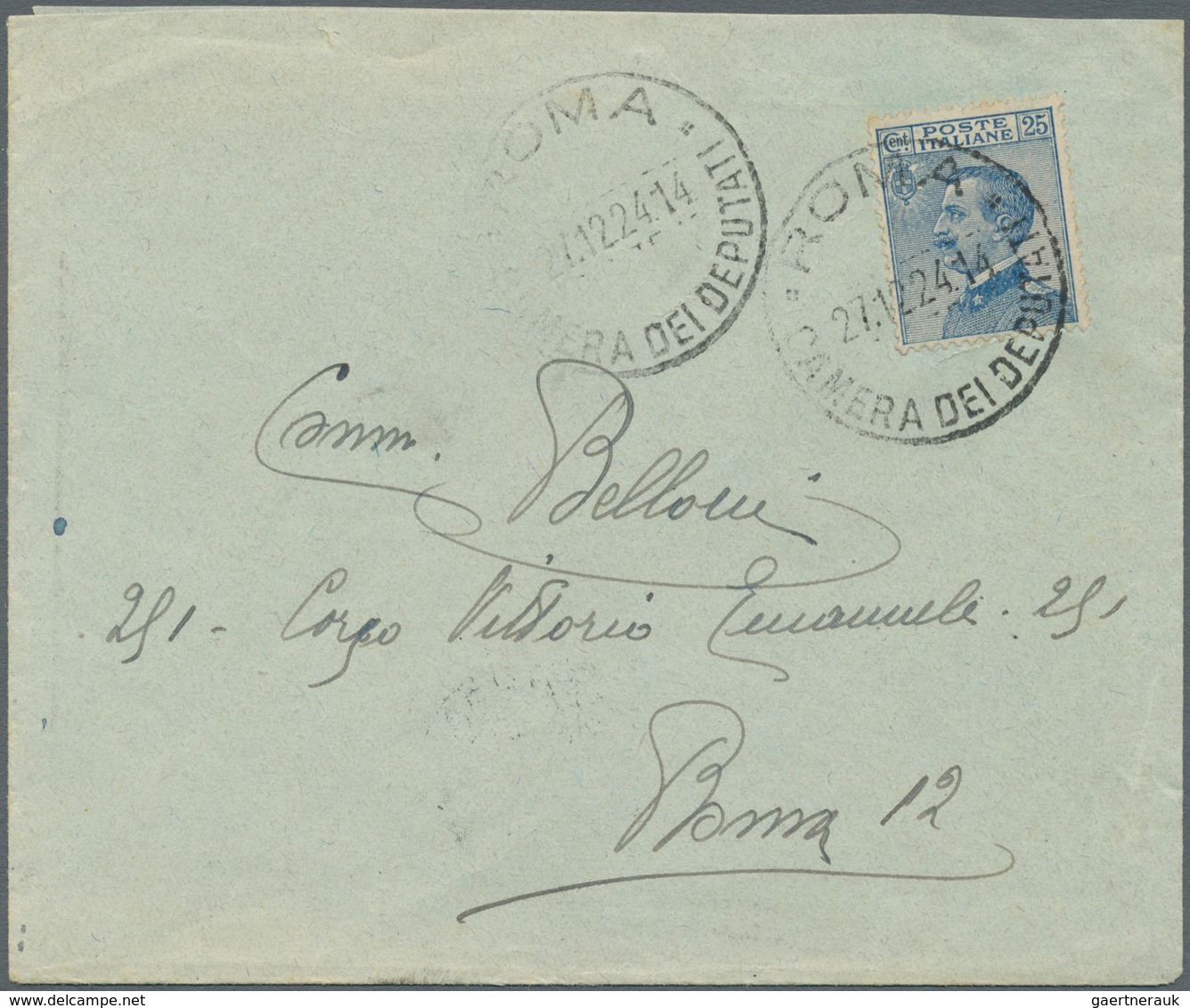 Italien - Stempel: "ROMA CAMERA DEL DEPUTATI" Clear On Two Preprinting Covers 1924 And 1925 (one "Il - Poststempel