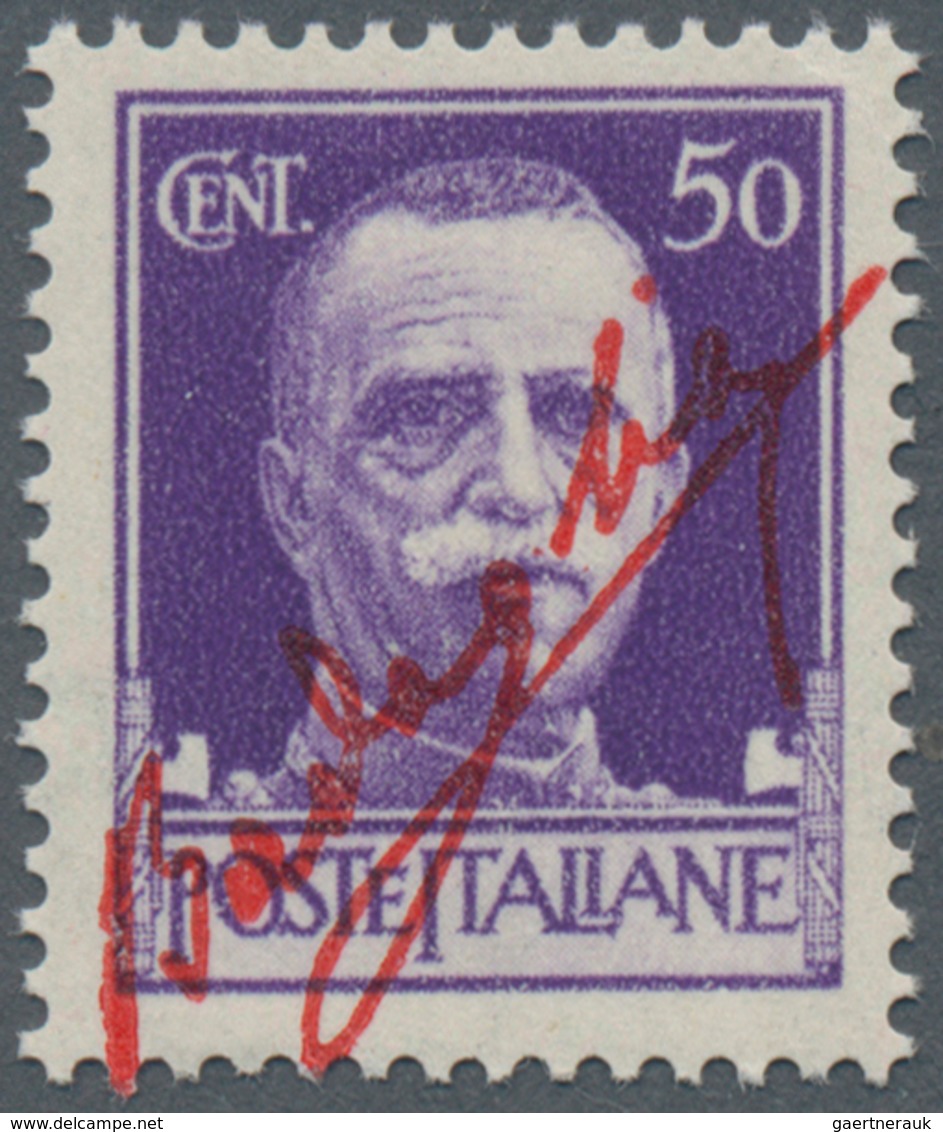 Italien - Besonderheiten: 1943, SOUTH ITALY: 50 C Violet IMPERIAL With Red Overprint Of The Signatur - Unclassified