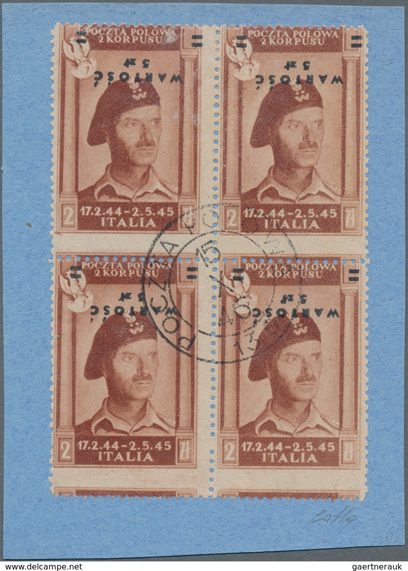 Italien - Besonderheiten: 1945, POLISH LEGION: 2 Zloty Brown With Inverted Overprint "WARTOSC 5 Zl" - Unclassified