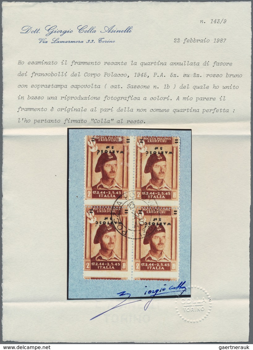 Italien - Besonderheiten: 1945, POLISH LEGION: 2 Zloty Brown With Inverted Overprint "WARTOSC 5 Zl" - Unclassified