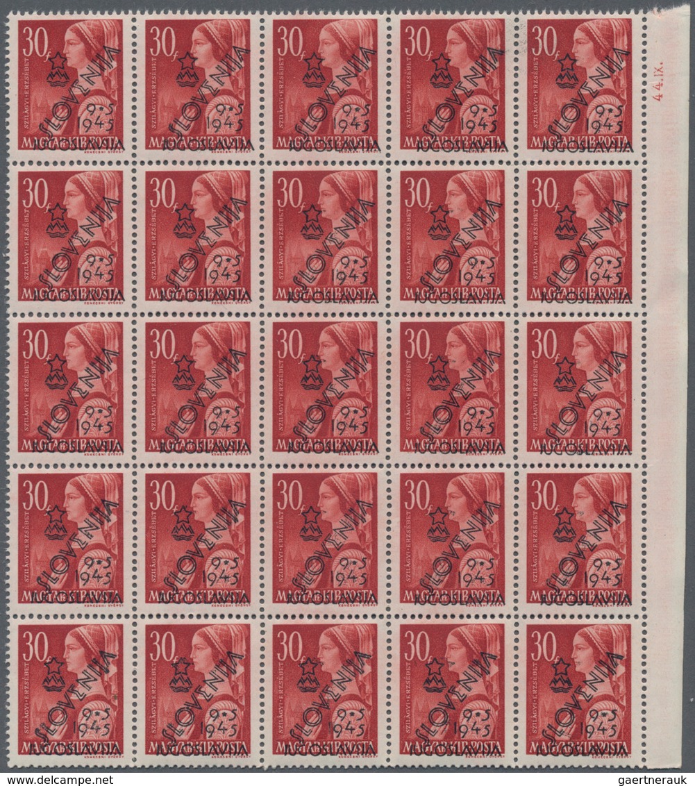 Jugoslawien - Volksrepubliken 1945: Slowenien: 1945, Hungary Stamps Optd. 'SLOVENIJA / 9*5/1945 / JU - Sonstige & Ohne Zuordnung