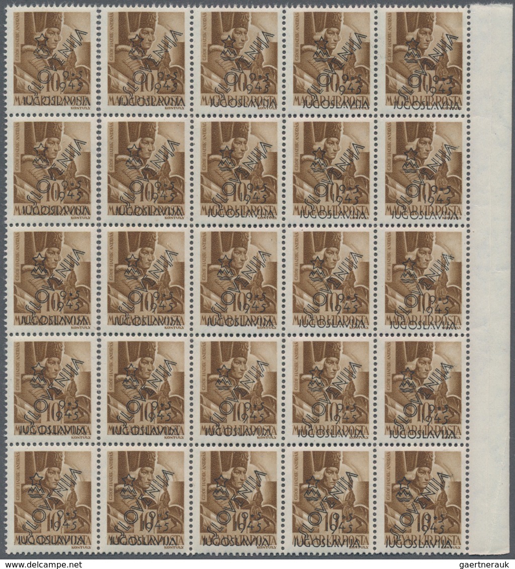 Jugoslawien - Volksrepubliken 1945: Slowenien: 1945, Hungary stamps optd. 'SLOVENIJA / 9*5/1945 / JU