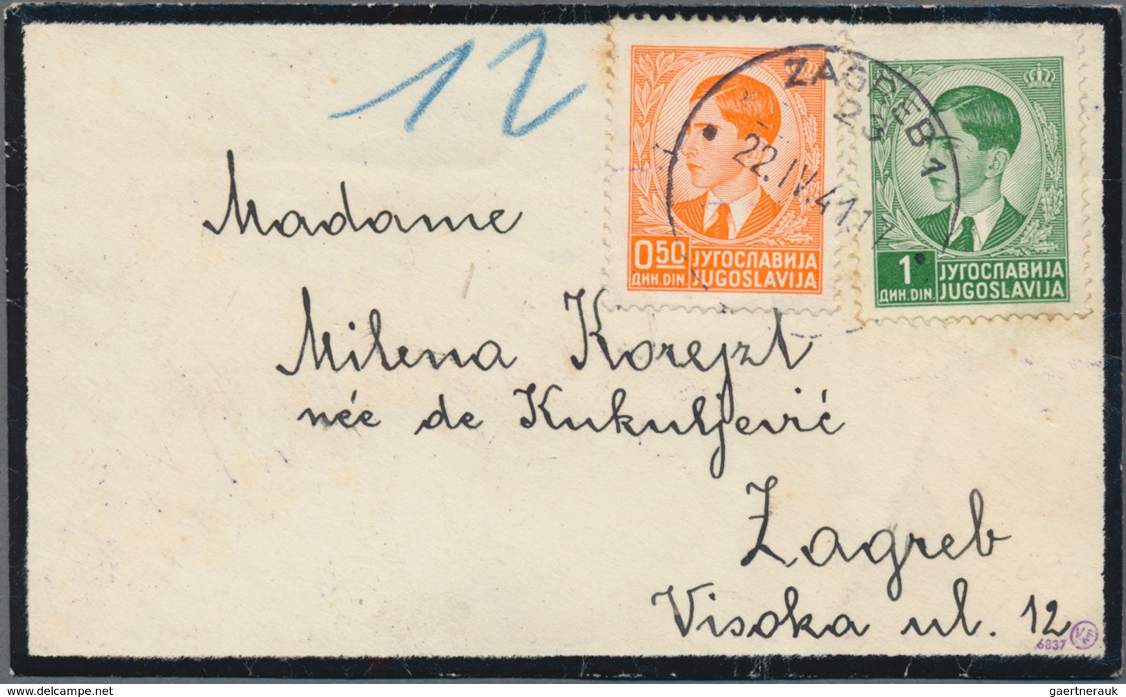 Kroatien: 1941, 22 April, Change Of Local Letter Rate: 1din. Green On Local Commercial Cover From "Z - Kroatien