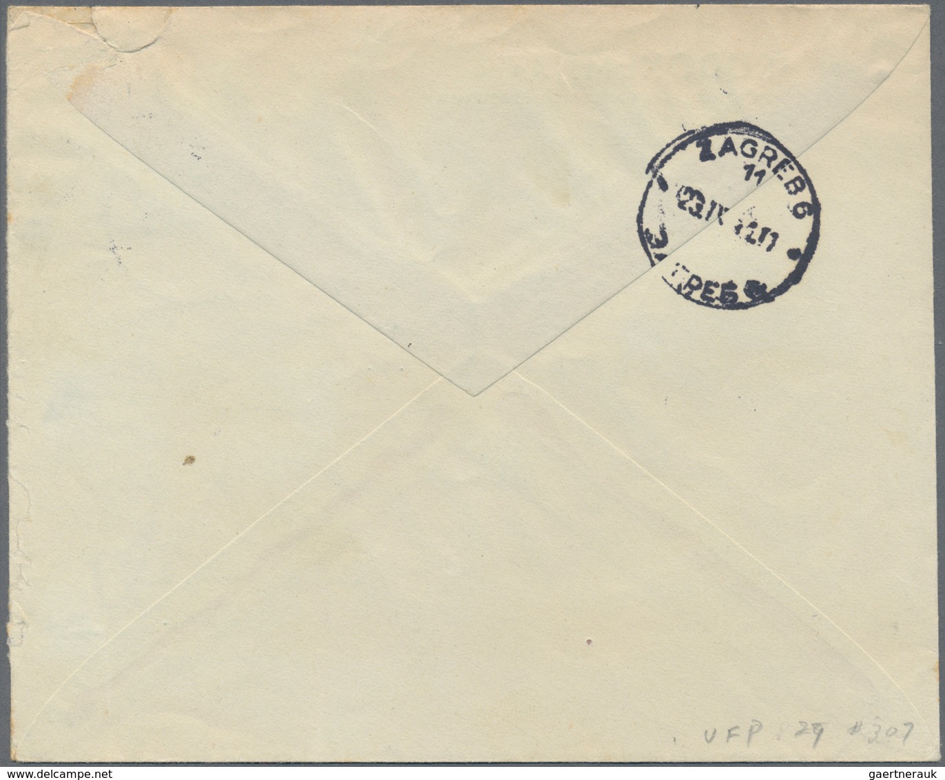 Kroatien: 1941, 22 April, Change Of Local Letter Rate: 1din. Green On Local Commercial Cover From "Z - Croatia