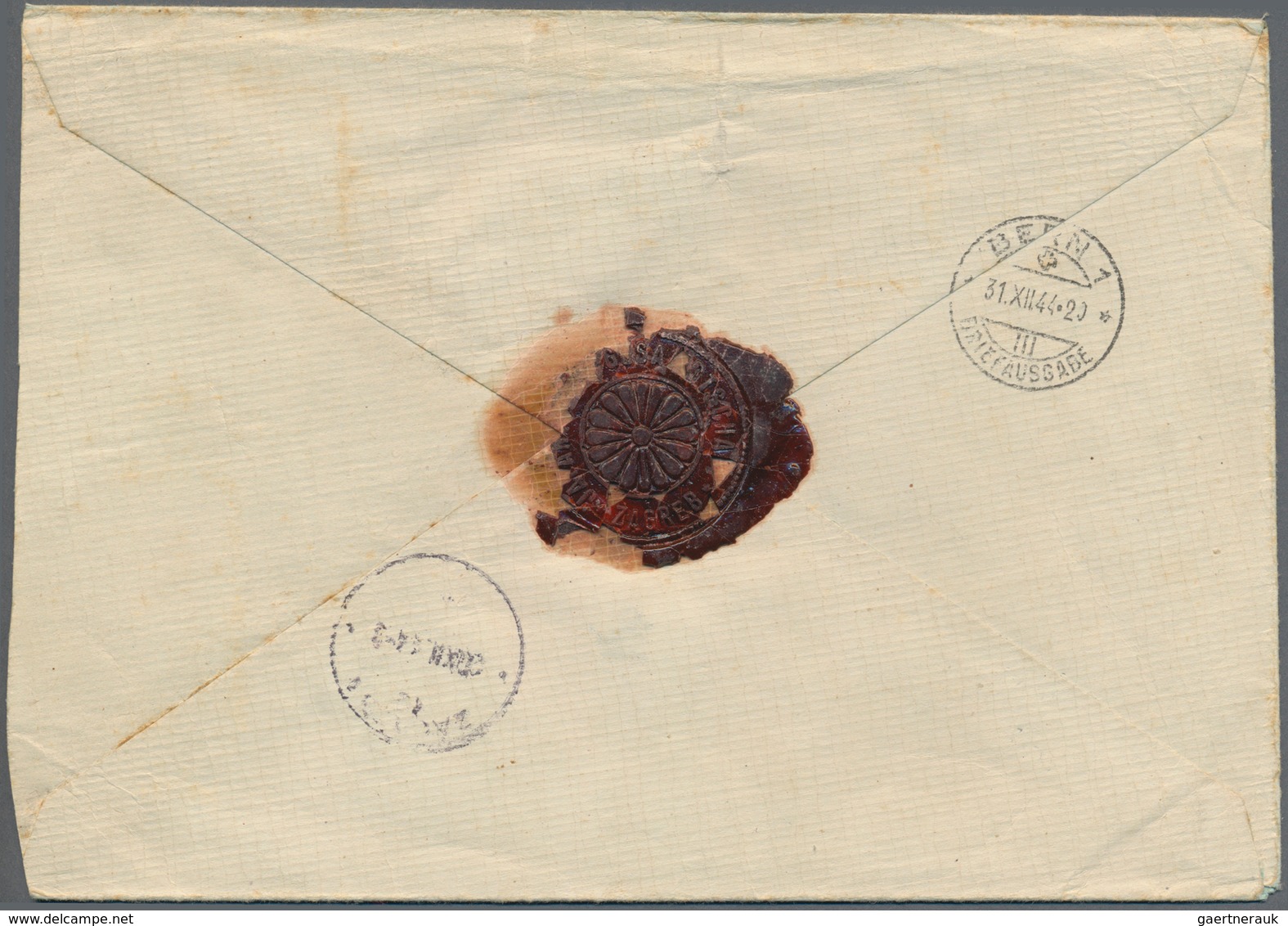 Kroatien: 1944, 7k. Orange-brown And 10k. Blackish Lilac On Registered Diplomatic Cover Of The Imper - Croatia