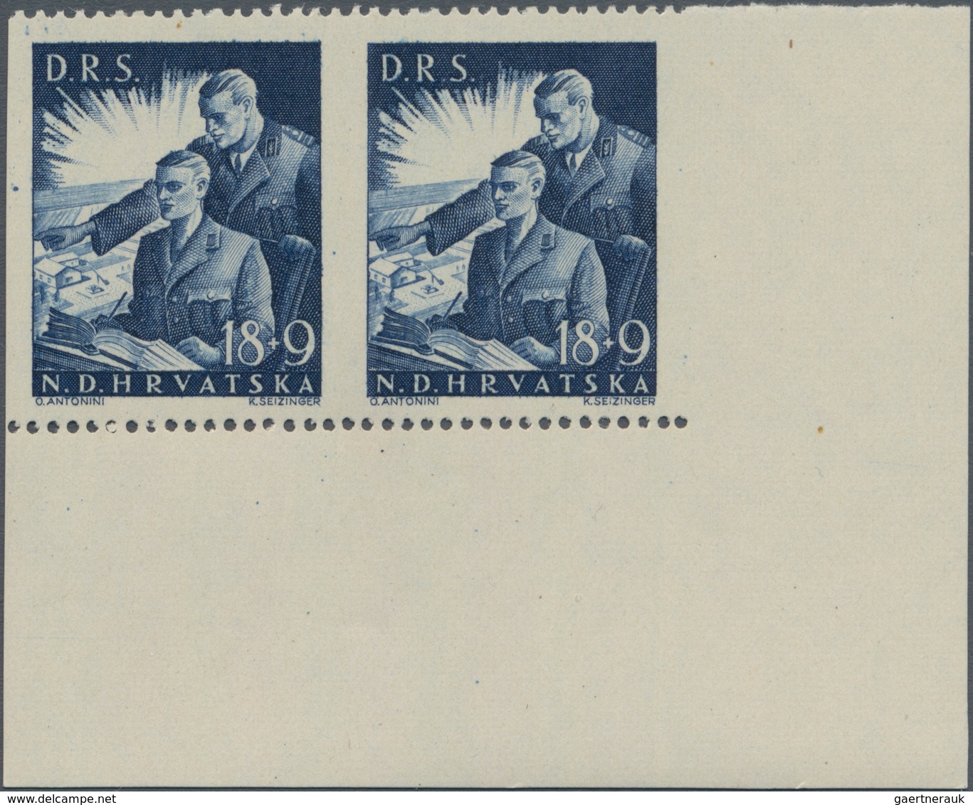 Kroatien: 1944, National Labour Service, 3.50k+1k.-32k.+16k., Perf. 12½, Complete Set In Bottom Marg - Kroatien