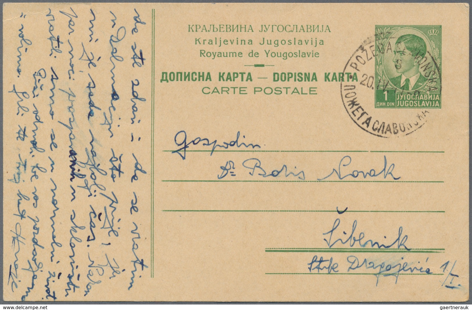 Kroatien - Ganzsachen: 1941/1943, POZEGA (SLAVONSKA), Two Commercially Used Stationery Cards: Foreru - Kroatien