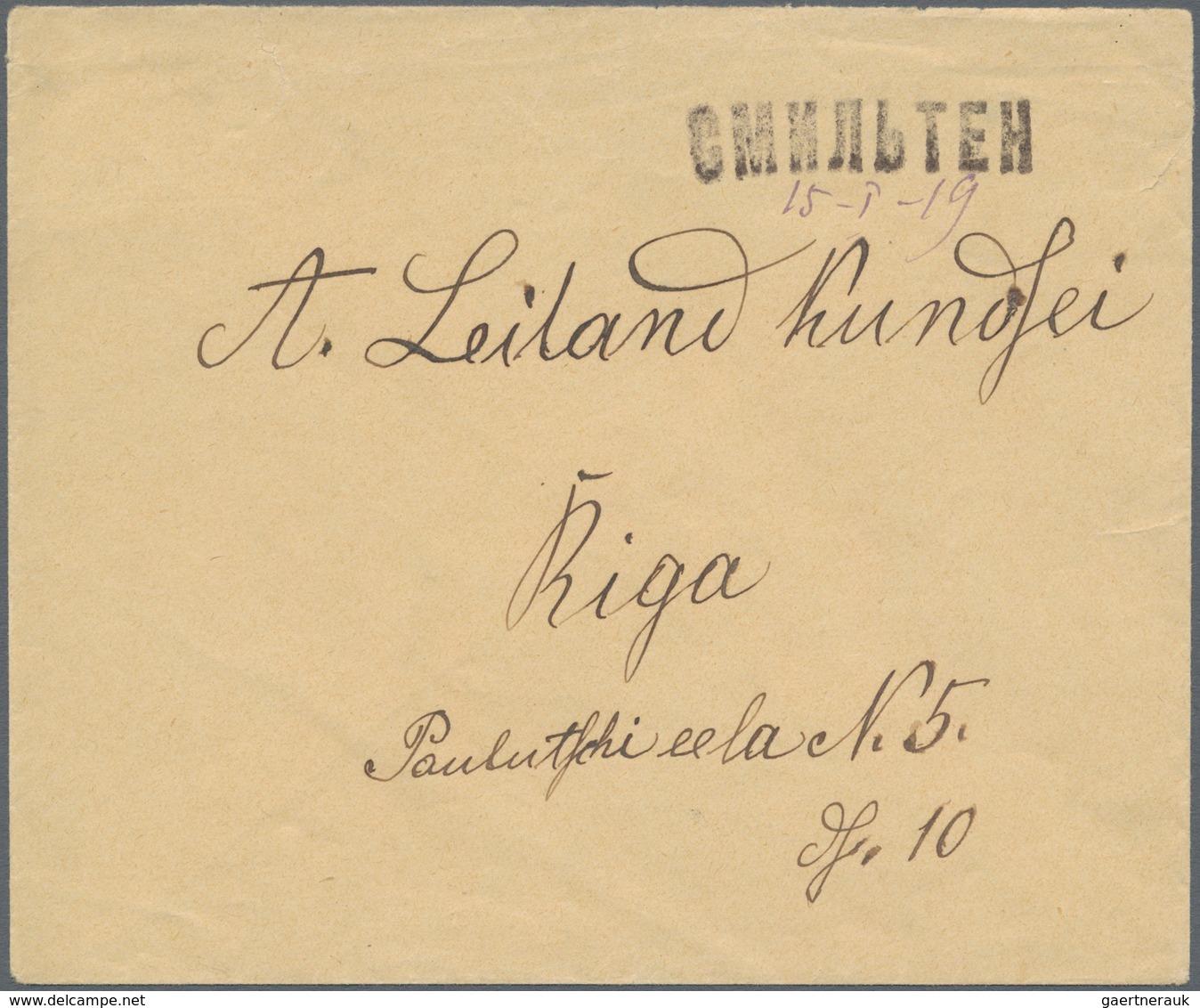 Lettland: 1919, Private Correspondence, Addressed In Latvian, Free Post Mail, Sent From Cyrillic SMI - Lettland