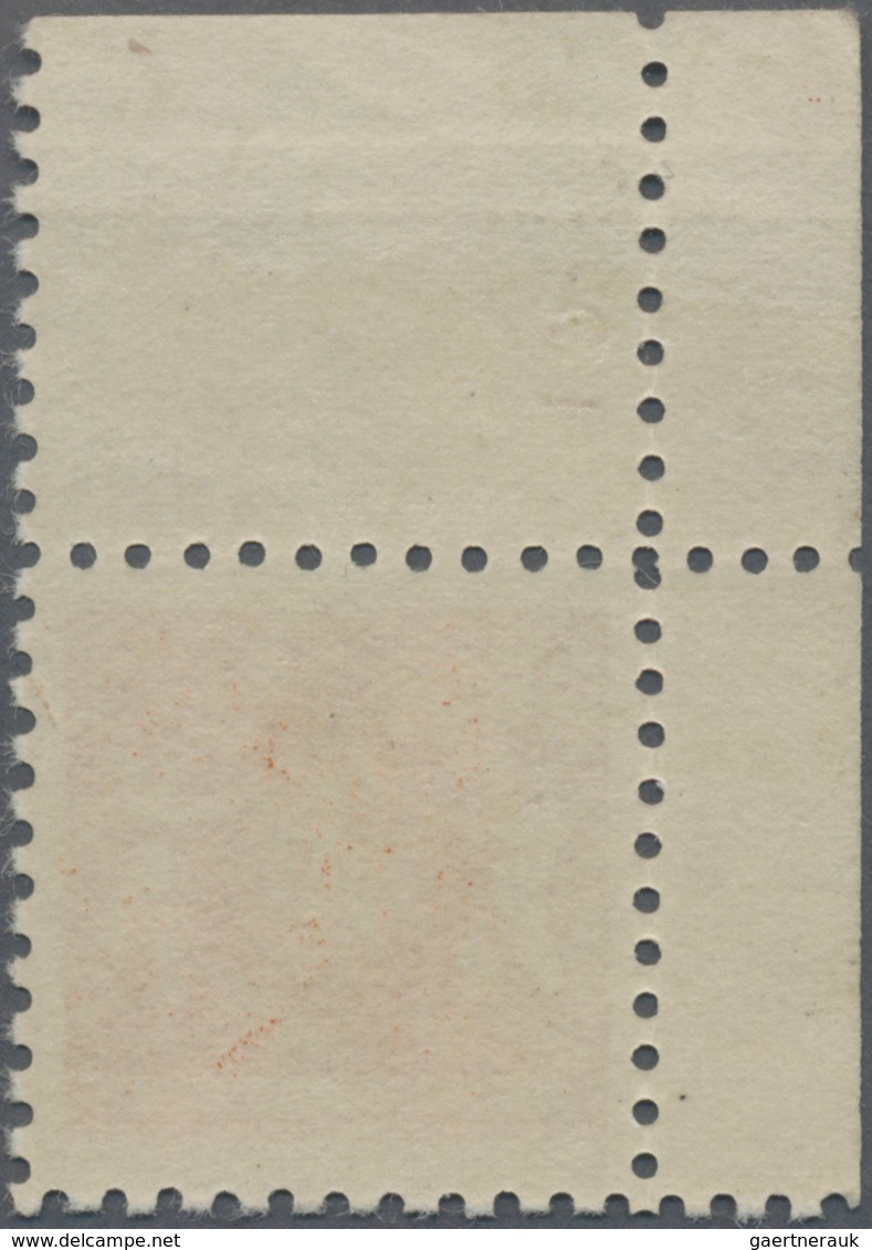 Liechtenstein: 1921, Freimarken Landeswappen, 3 Rp. Orange In Weiter Zähnung, Eckrandstück Links Obe - Covers & Documents