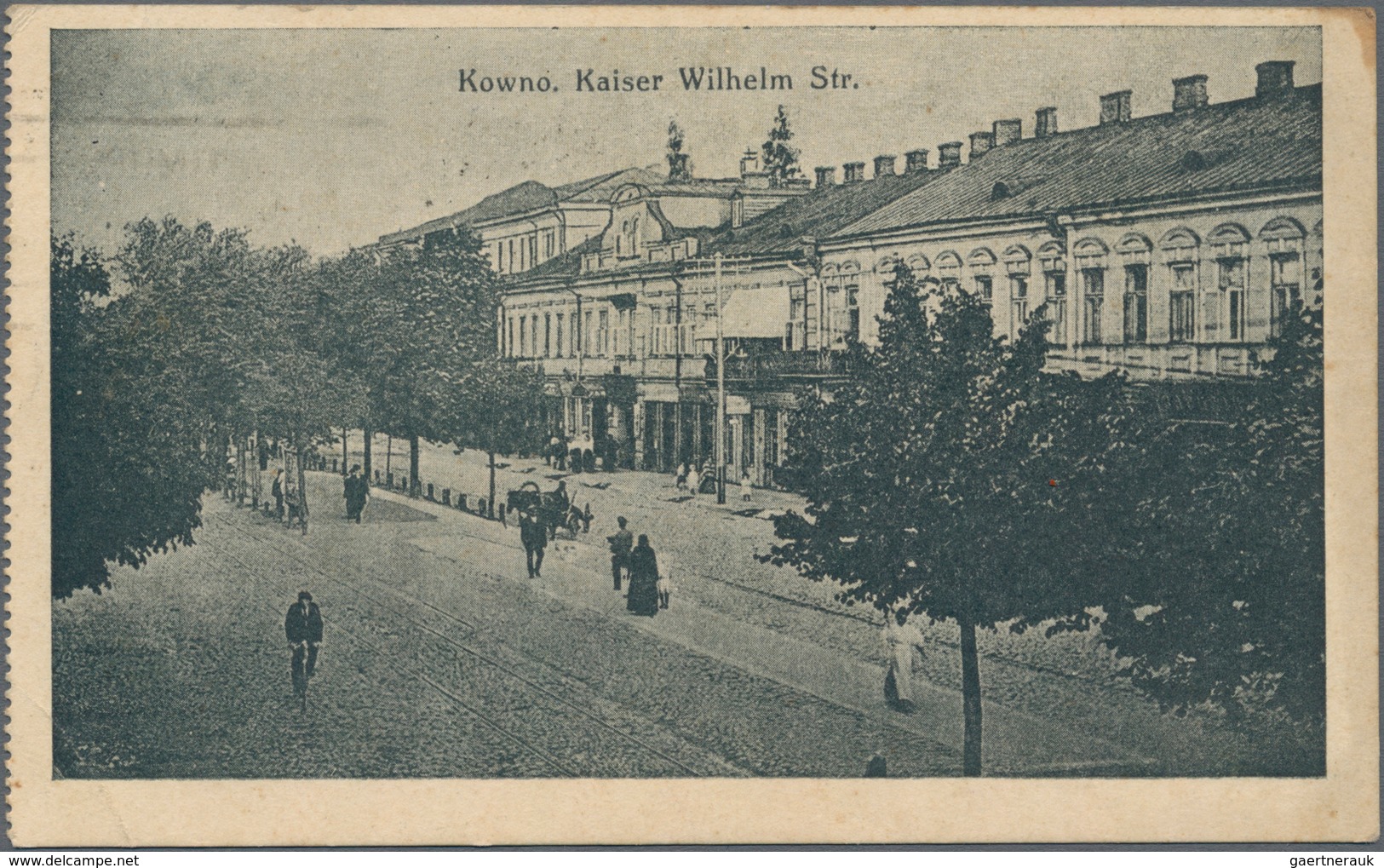 Litauen: 1921, Stempless Postcard With View To Kaunas, Sent From KOWNO Via Paris To GONDUVILLE, Rare - Litauen