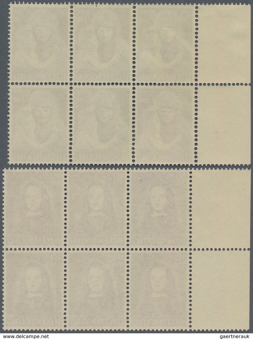Luxemburg: 1950, War Orphans Complete Set Of Six In Blocks Of Six From Left Margins, Mint Never Hing - Sonstige & Ohne Zuordnung