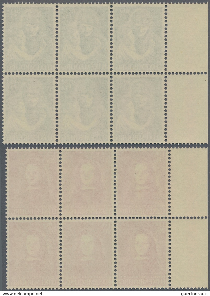 Luxemburg: 1950, War Orphans Complete Set Of Six In Blocks Of Six From Left Margins, Mint Never Hing - Sonstige & Ohne Zuordnung