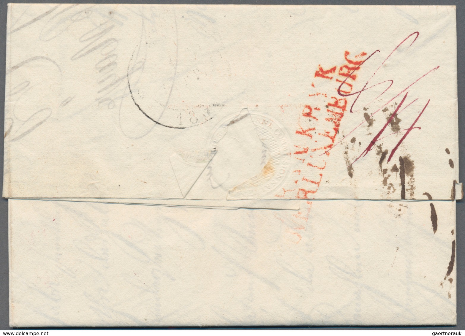 Luxemburg - Besonderheiten: 1833, Complete Incoming Mail With German Text, On Reverse Red Two-liner - Sonstige & Ohne Zuordnung