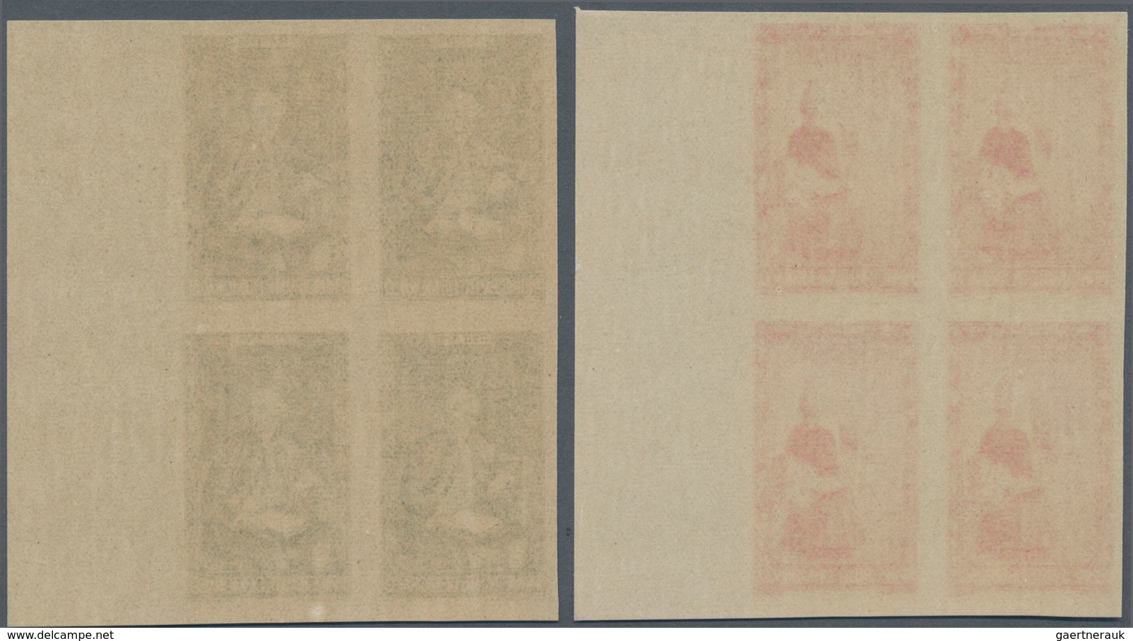 Monaco: 1942, Princes and Princesses of Monaco complete set of 15 in IMPERFORATE blocks of four from