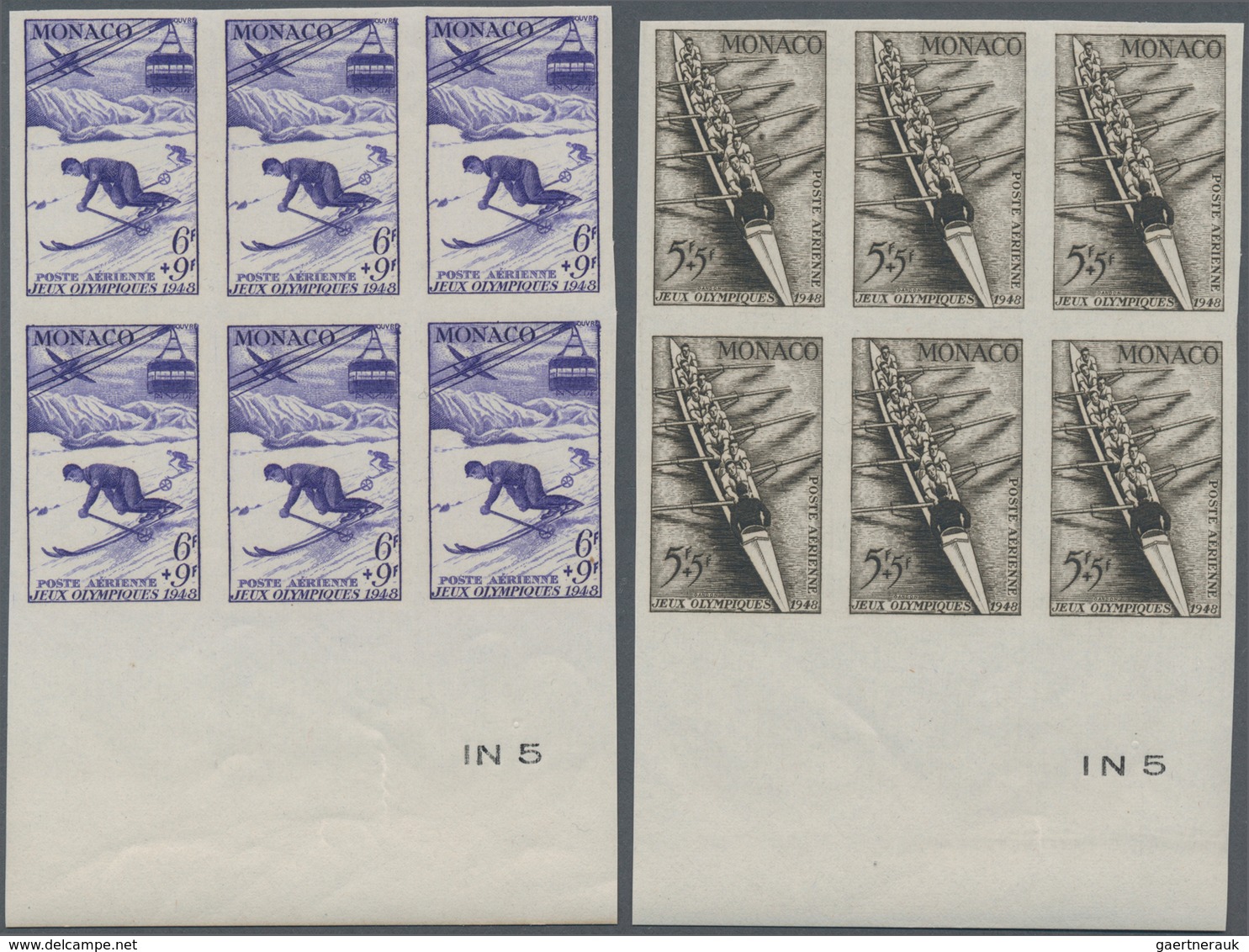 Monaco: 1942, Summer Olympics London Complete Set Of Nine (hurdling, Running, Basketball, Skiing, Te - Unused Stamps