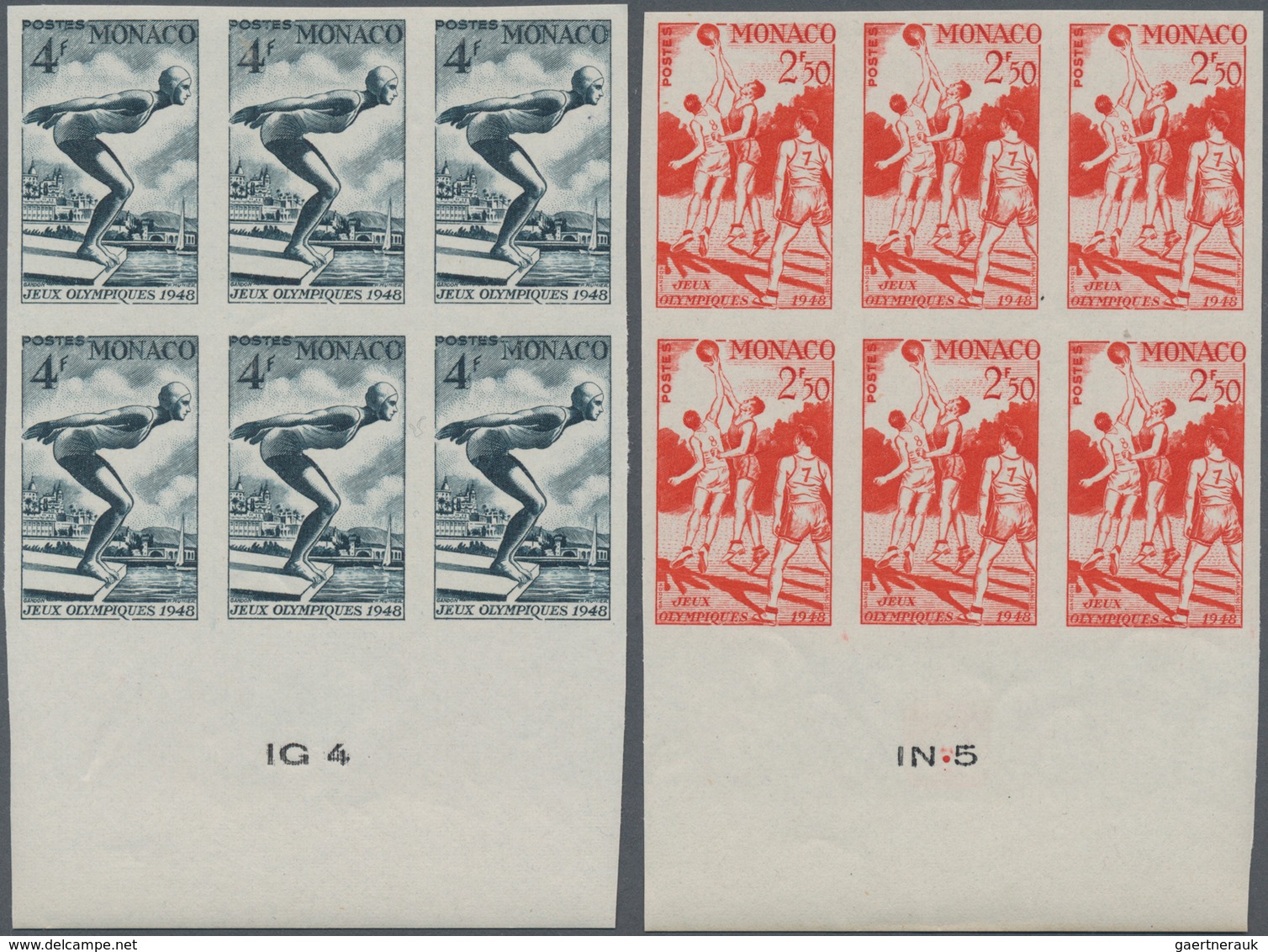 Monaco: 1942, Summer Olympics London Complete Set Of Nine (hurdling, Running, Basketball, Skiing, Te - Unused Stamps