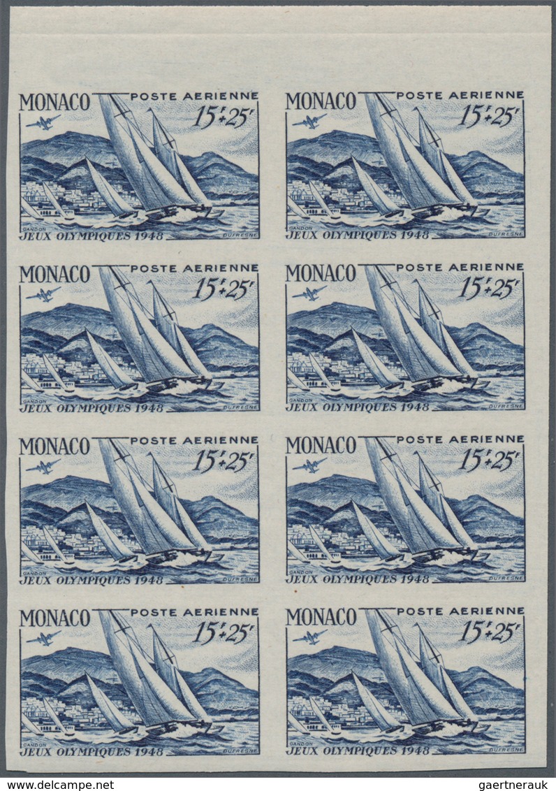 Monaco: 1942, Summer Olympics London airmail issue complete set of four (rowing, skiing, tennis and