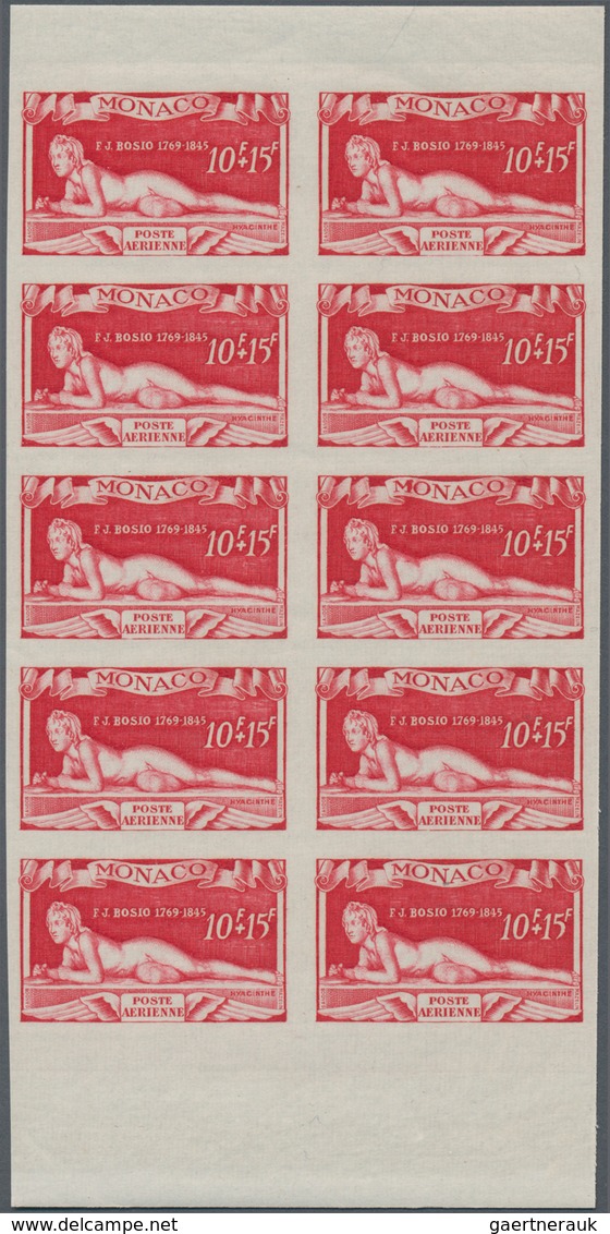 Monaco: 1948, 180th Birthday Of Francois-Joseph Bosio (sculptures) Complete Airmail Set Of Four In I - Unused Stamps