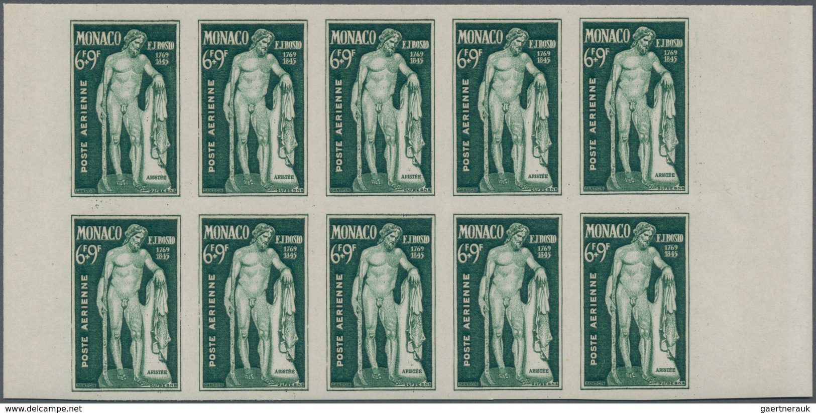 Monaco: 1948, 180th Birthday Of Francois-Joseph Bosio (sculptures) Complete Airmail Set Of Four In I - Unused Stamps