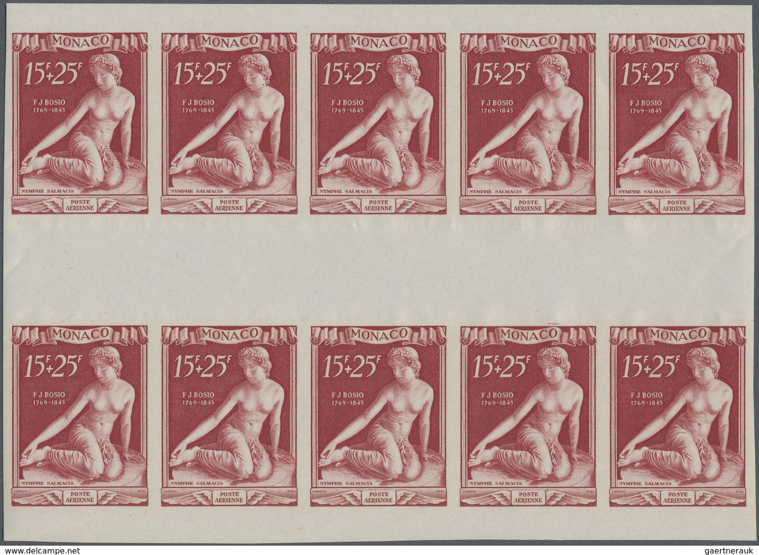 Monaco: 1948, 180th birthday of Francois-Joseph Bosio (sculptures) complete airmail set of four in I