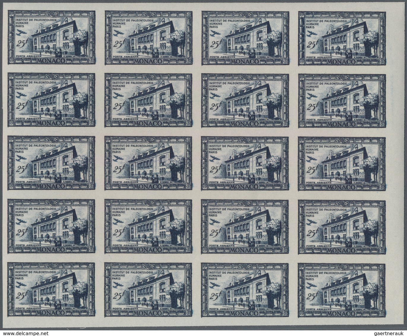 Monaco: 1949, 100th Birthday Of Prince Albert I. Complete Set Of Six Airmail Stamps In IMPERFORATE B - Unused Stamps
