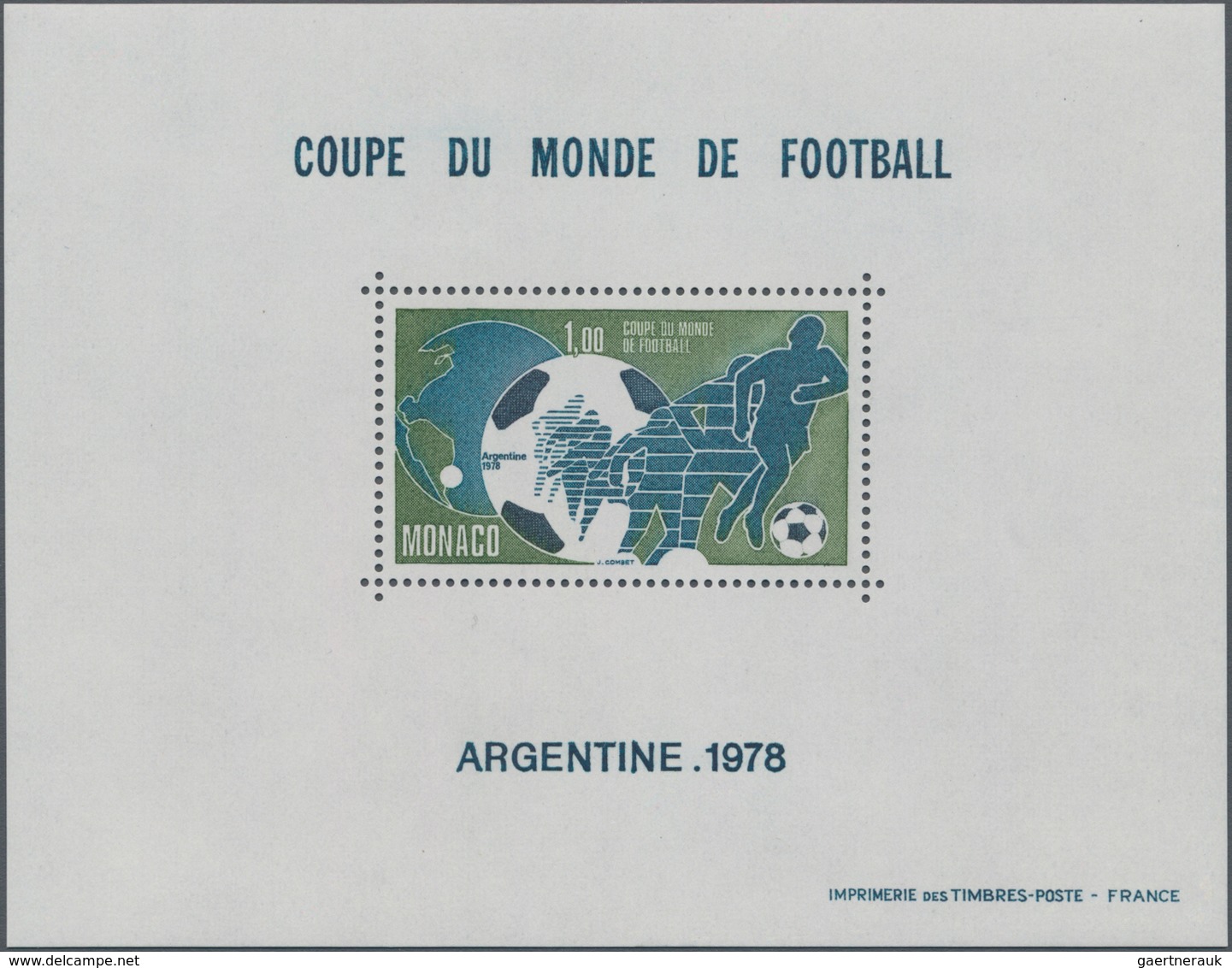 Monaco: 1978, Football World Championship Argentina Perforated Special Miniature Sheet, Mint Never H - Unused Stamps