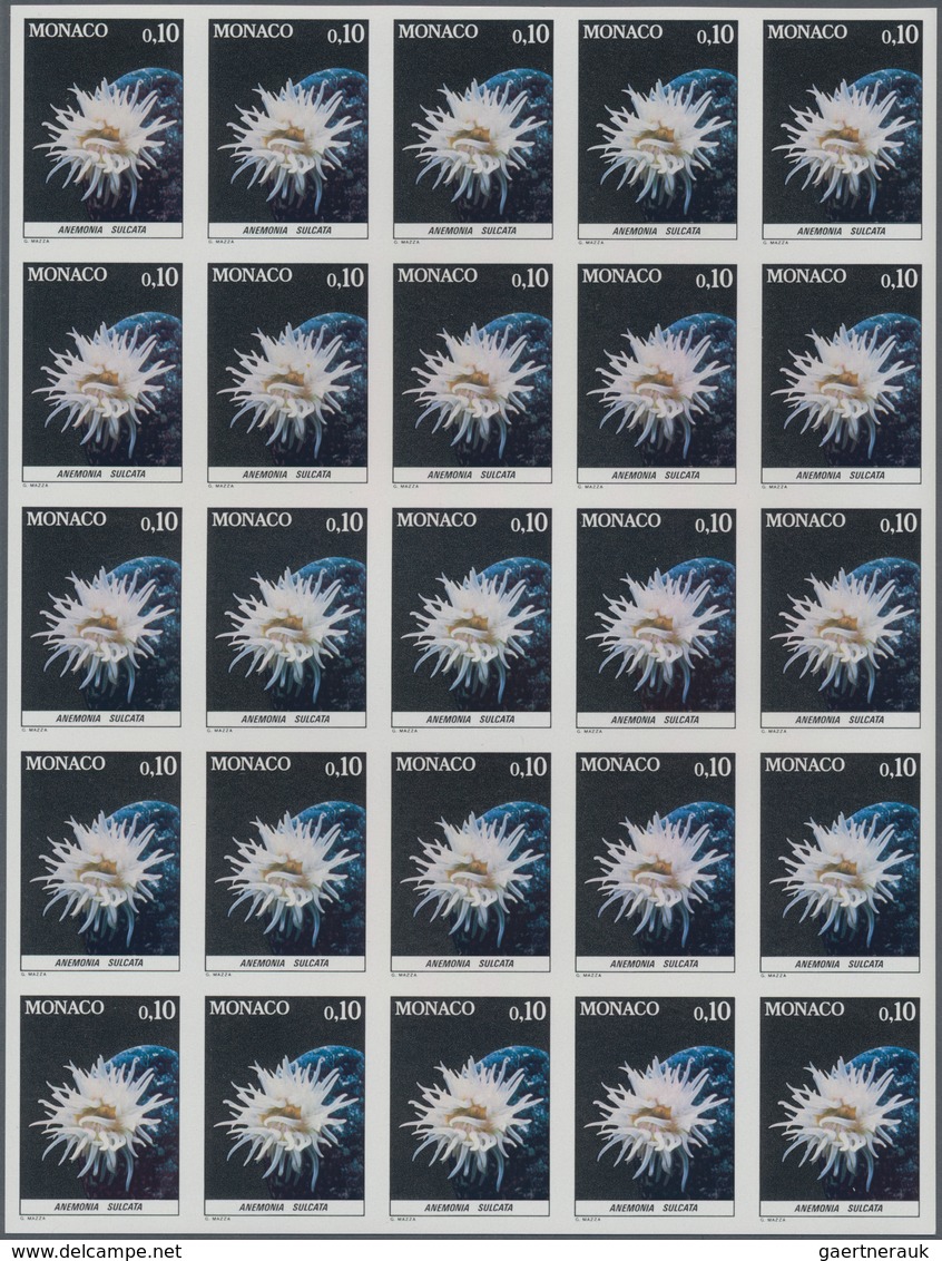 Monaco: 1980, definitive issue 'Fauna of the Mediterranean Sea' complete set of 11 in IMPERFORATE bl