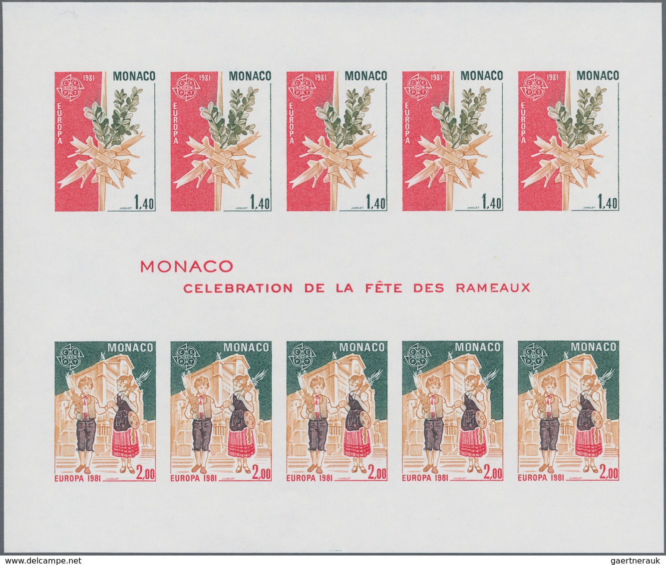 Monaco: 1981, Europa-CEPT 'Folklore' IMPERFORATE Miniature Sheet, Mint Never Hinged And Scarce, Unli - Unused Stamps