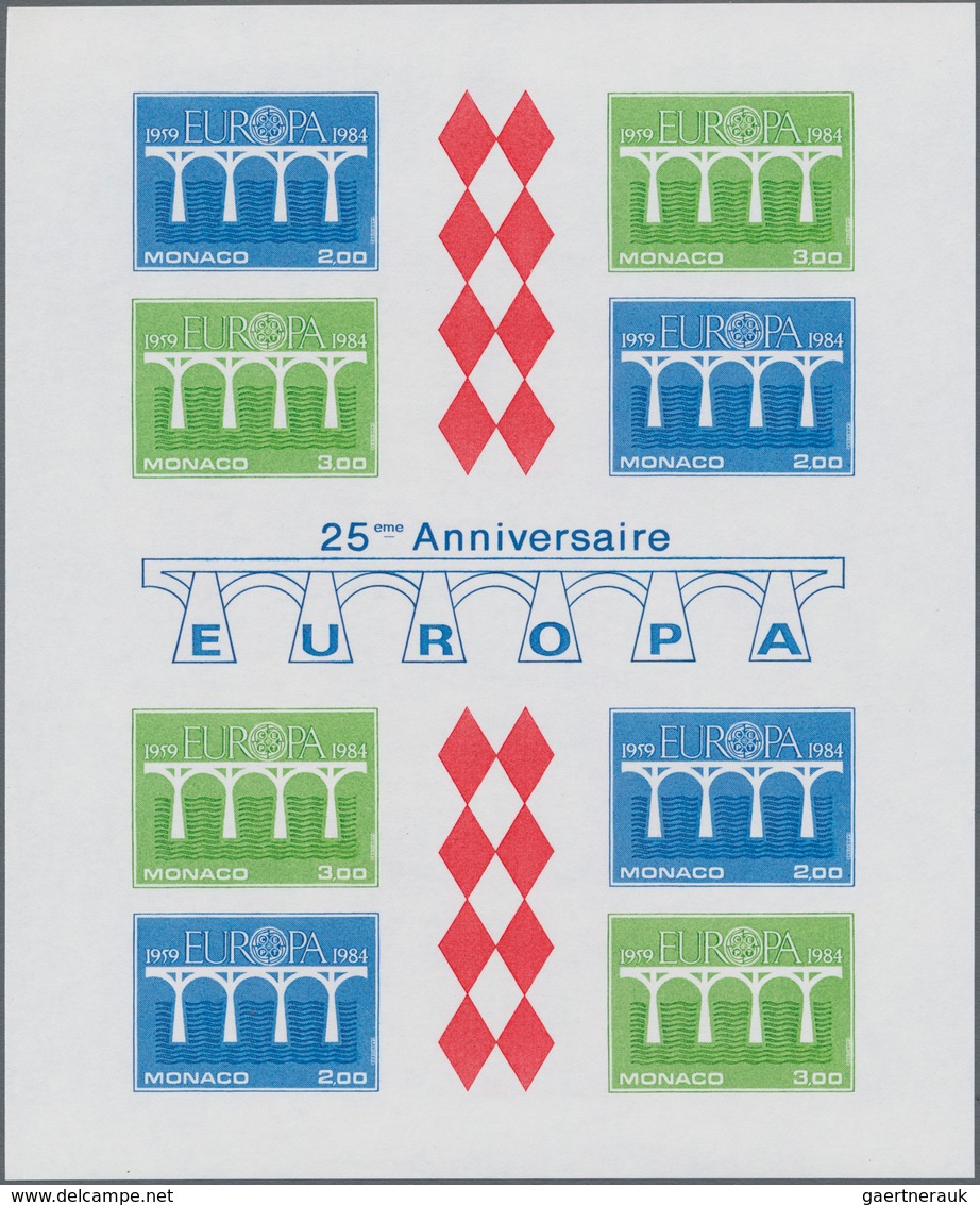 Monaco: 1984, 25 Years Of Europa-CEPT IMPERFORATE Miniature Sheet, Mint Never Hinged And Scarce, Unl - Unused Stamps