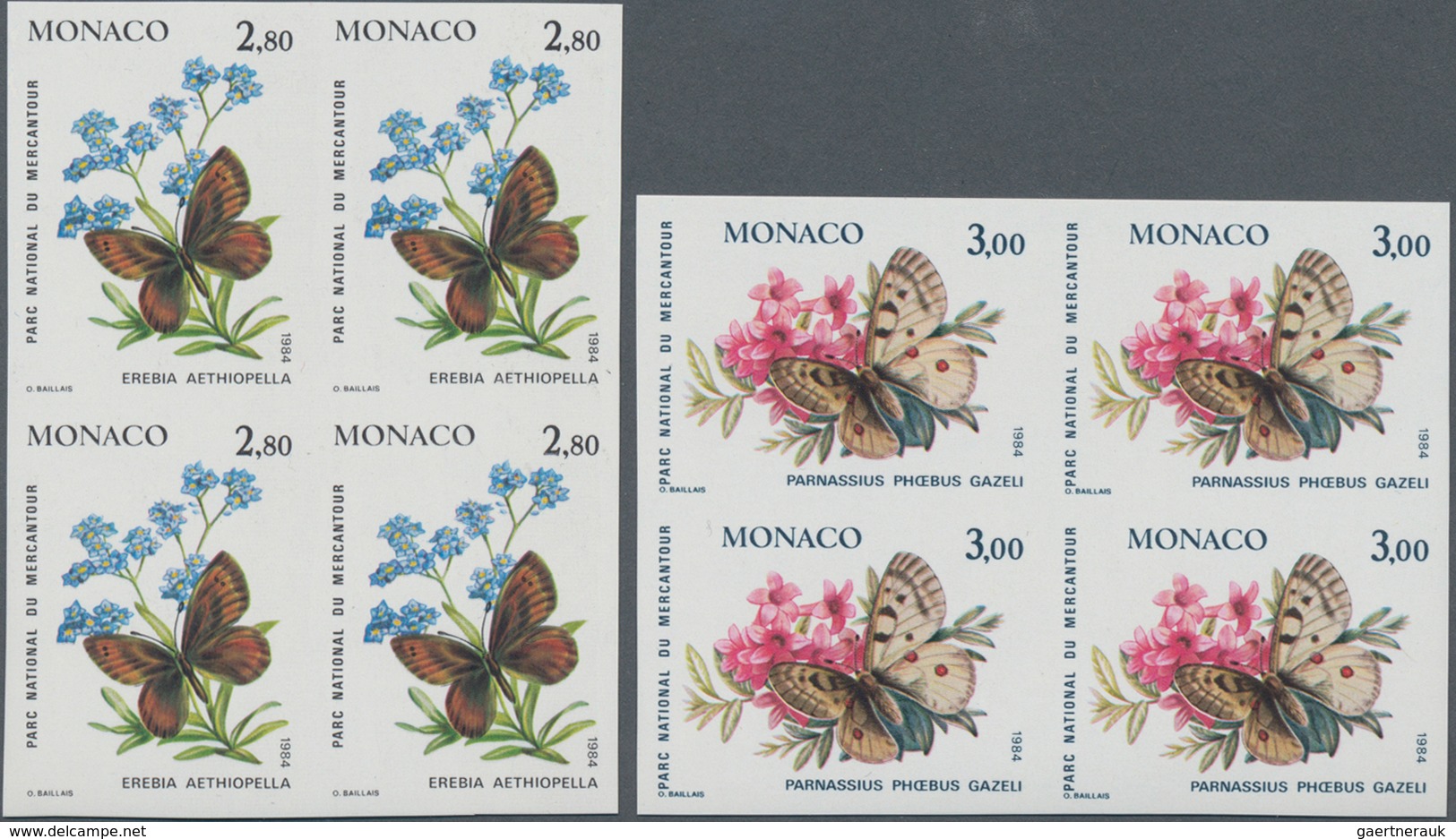 Monaco: 1984, Definitive Issue 'Butterflies And Plants In Mercantour National Park' Complete Set Of - Unused Stamps