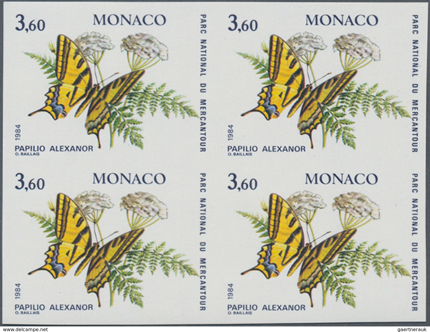 Monaco: 1984, Definitive Issue 'Butterflies And Plants In Mercantour National Park' Complete Set Of - Nuevos