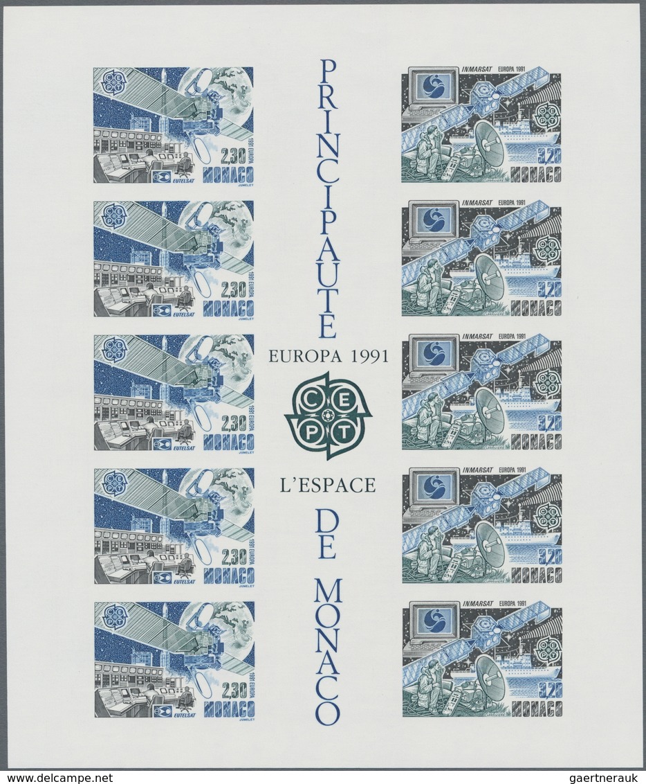 Monaco: 1991, Europa-CEPT 'European Space Travel' IMPERFORATE Miniature Sheet, Mint Never Hinged And - Unused Stamps