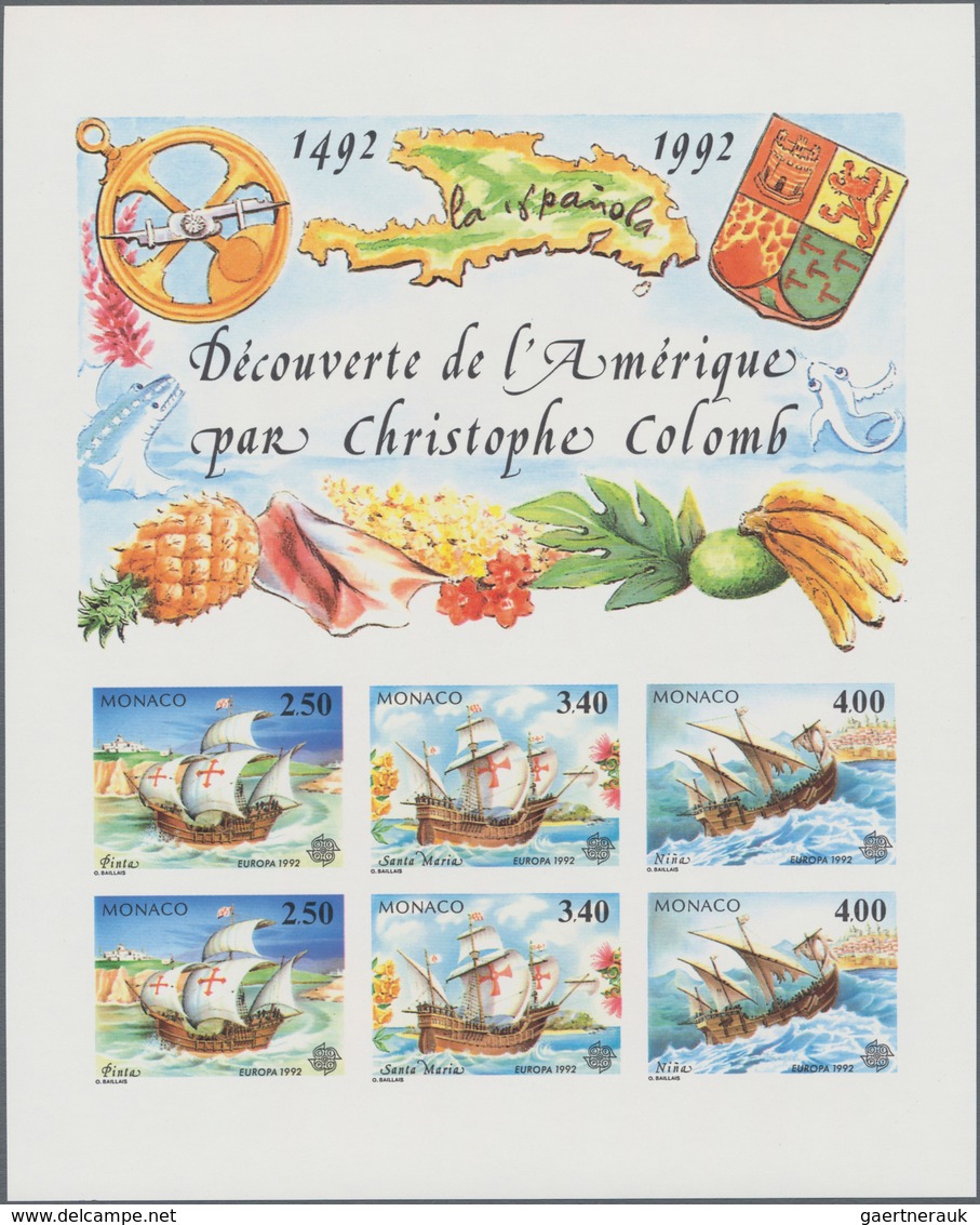 Monaco: 1992, Europa-CEPT '500 Years Discovery Of America' IMPERFORATE Miniature Sheet, Mint Never H - Unused Stamps