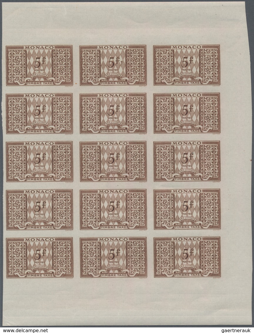 Monaco - Portomarken: 1946/1950, Postage Dues 'ornaments' Complete Set Of 11 In IMPERFORATE Blocks O - Portomarken