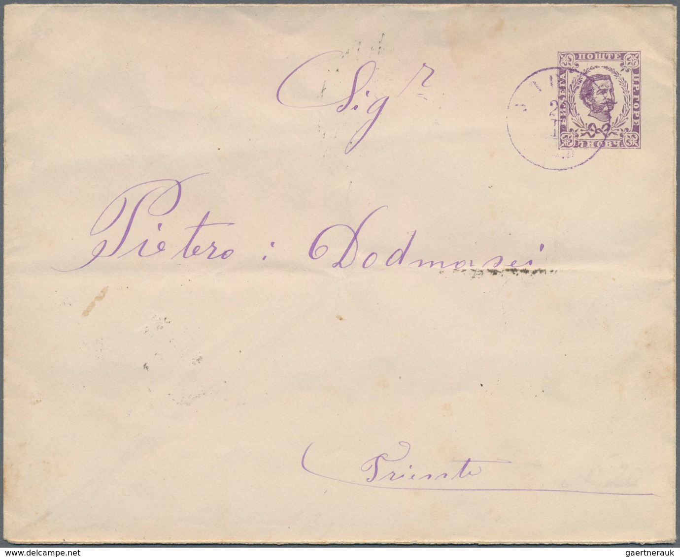 Montenegro - Ganzsachen: 1894/96 A Commercially Used Postal Stationery Wrapper 2 Nkr Yellow On Light - Montenegro