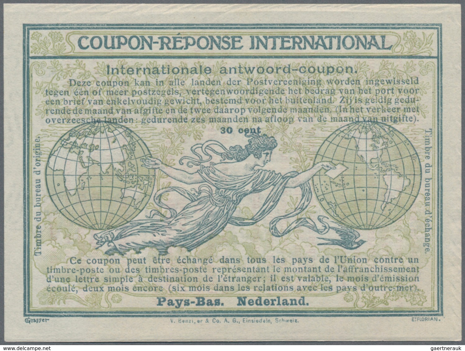Niederlande: 1907. International Reply Coupon 30 Cent (Rome Type). Collector's Item From Archives! - Briefe U. Dokumente