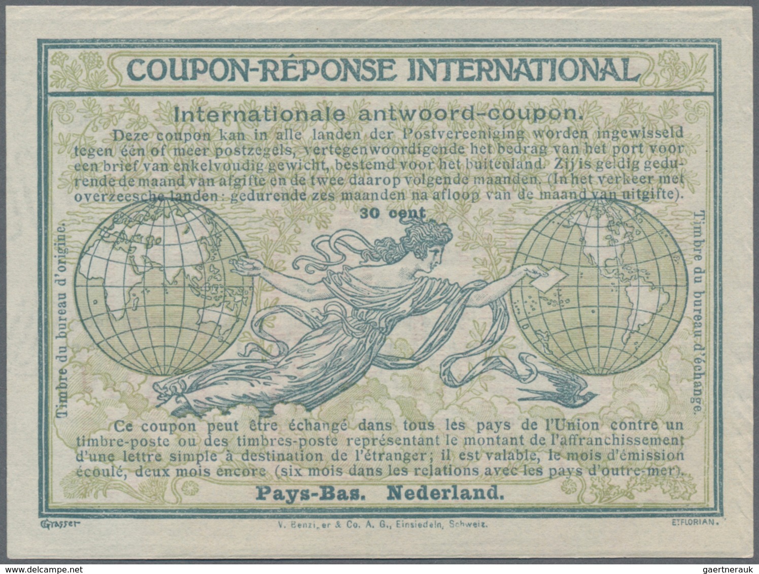 Niederlande: 1907. International Reply Coupon 30 Cent (Rome Type). Collector's Item From Archives! - Covers & Documents