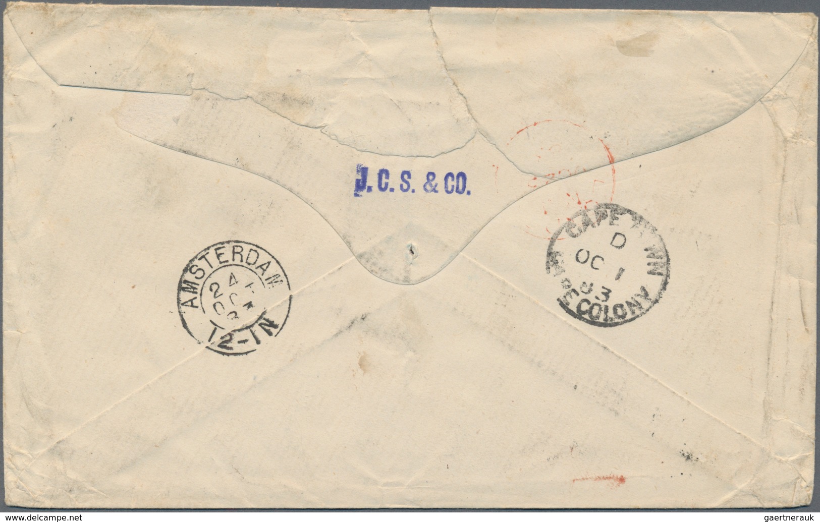 Niederlande - Portomarken: 1883, 20c. Light Blue/black, Horizontal Strip Of Three Paying Postage On - Postage Due