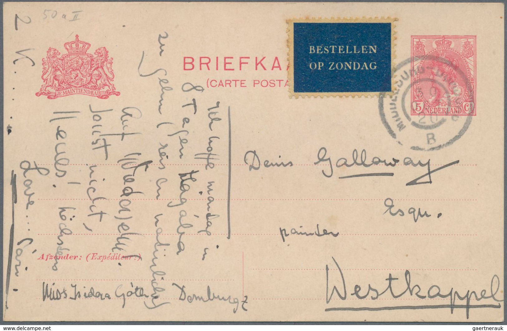 Niederlande - Besonderheiten: 1916/20 Two Commercially Used Postal Stationery Postcards Each With Di - Other & Unclassified