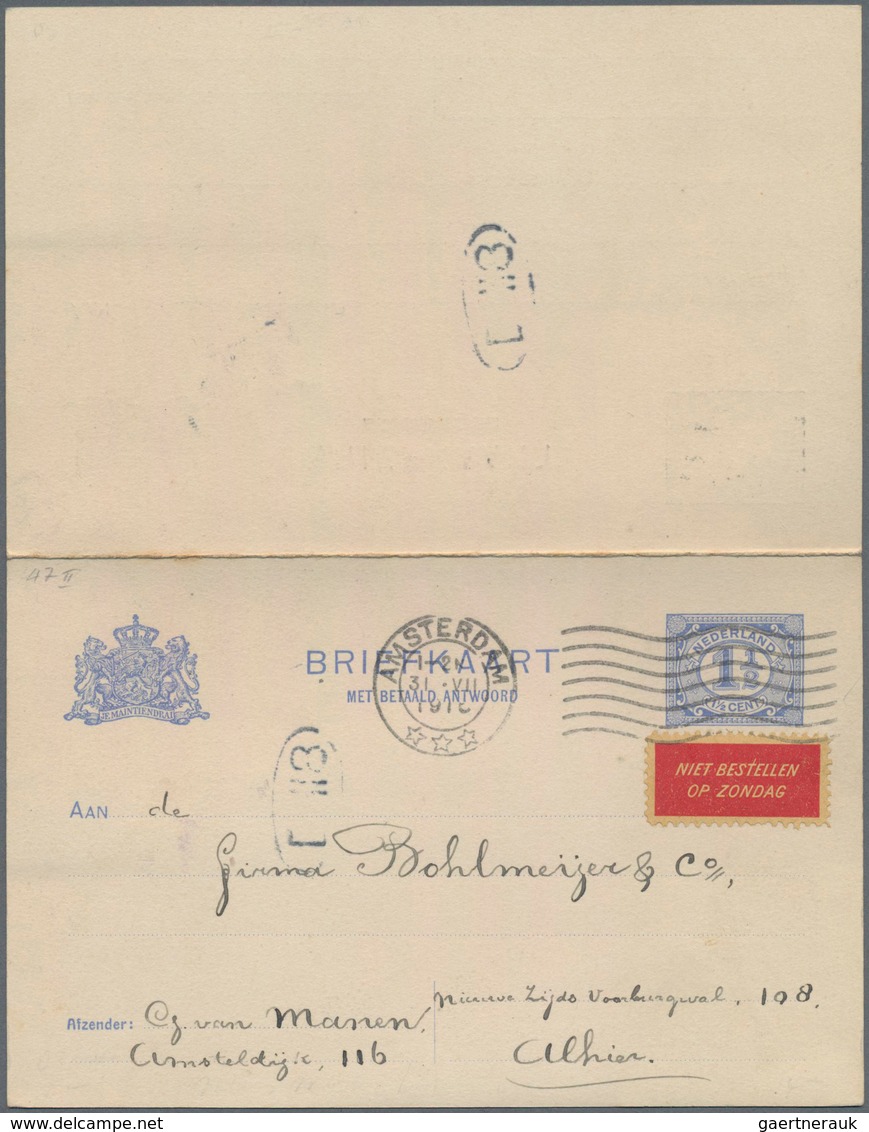 Niederlande - Besonderheiten: 1916/20 Two Commercially Used Postal Stationery Postcards Each With Di - Sonstige & Ohne Zuordnung