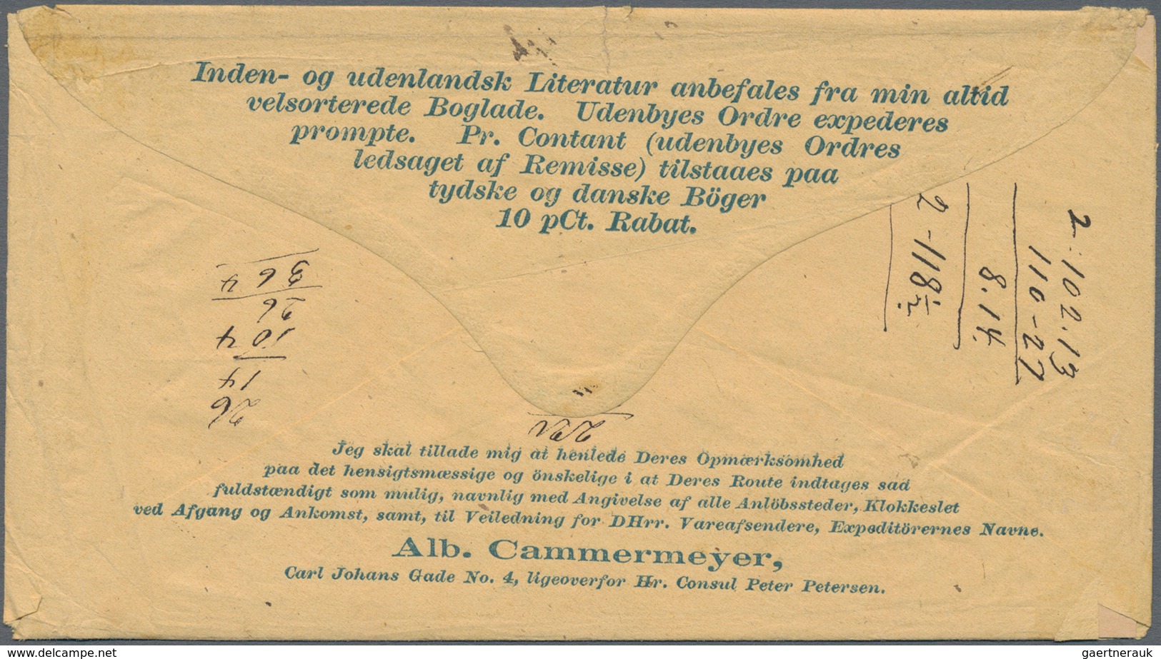 Norwegen: 1868, 1 Skilling Black, Single Franking On Advertising Envelope 'Alb. Cammermeyer', Sent F - Briefe U. Dokumente